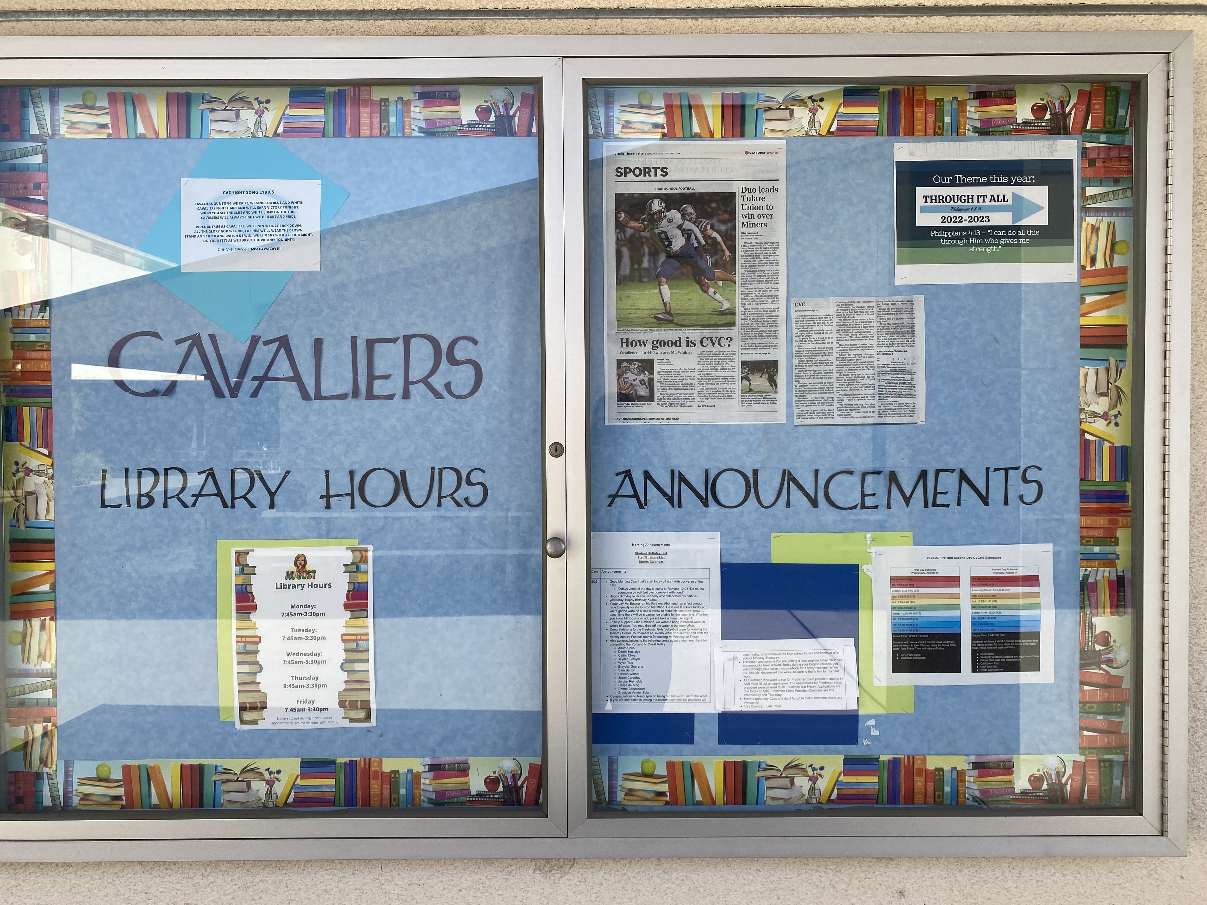 Library display for student information